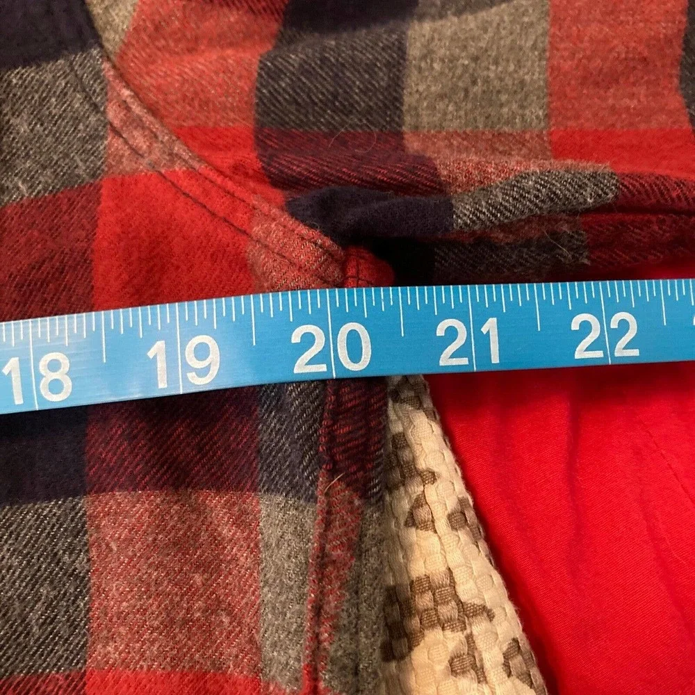 J.‎ Crew Mercantile Shirt Mens Sz M Blue Red Gray Check Cotton Flannel Button Up